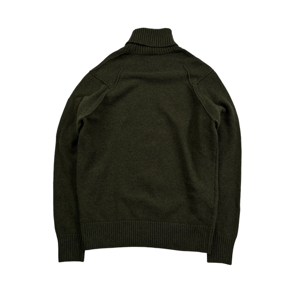 CP Company Forest Green Thick Wool Roll Neck Knit - Medium