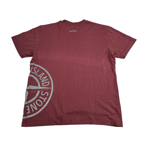 Stone Island 2013 Pink Reflective Compass Cotton T Shirt - XL