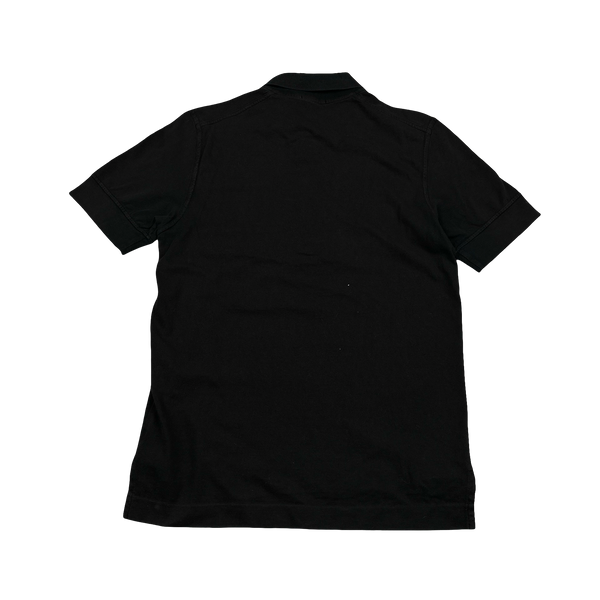 Stone Island 2006 Black Vintage Spellout Cotton Polo - Small
