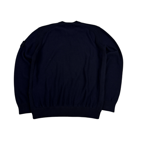 Stone Island 2025 Navy Ghost Knitted Cashmere Jumper - Medium