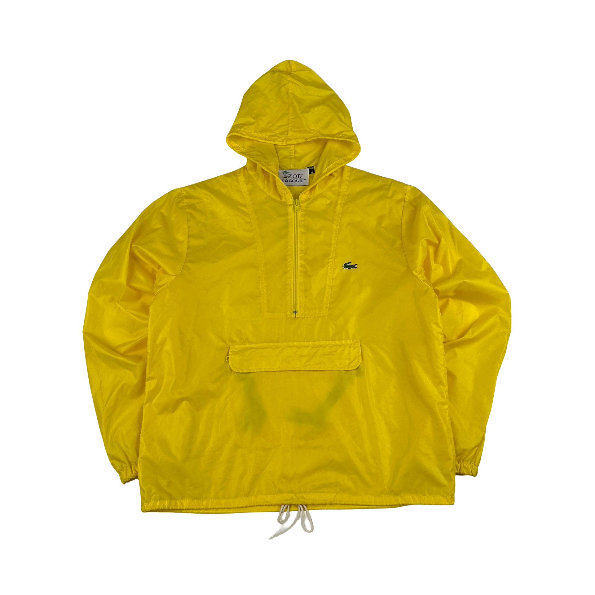 Lacoste IZOD Yellow Lightweight Smock Hooded Jacket Medium