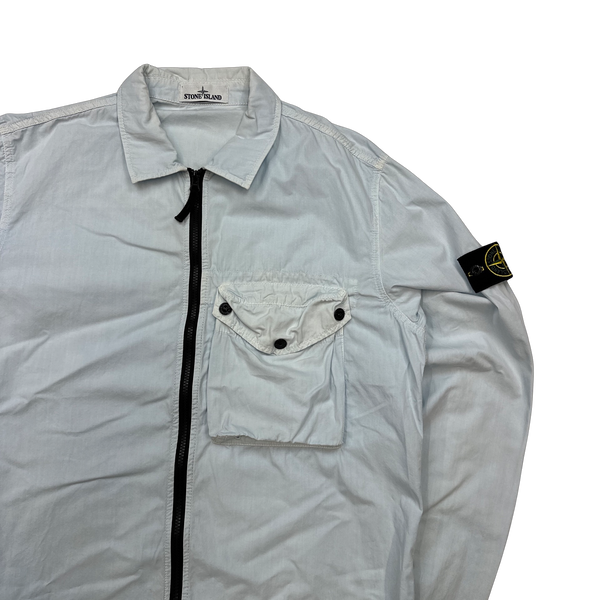 Stone Island 2021 Baby Blue Cotton Overshirt - XL