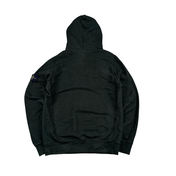 Stone Island 2019 Washed Green Cotton Pullover Hoodie - Large