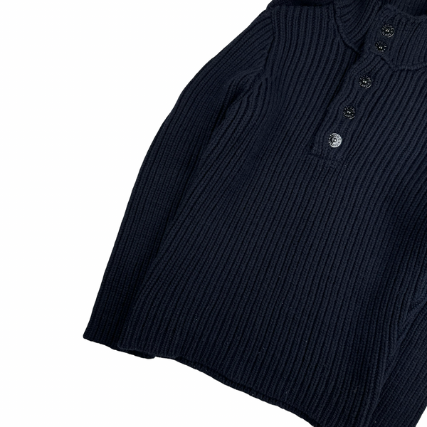 Stone Island Heavyweight Thick Hooded Quarter Zipped Knit - Medium