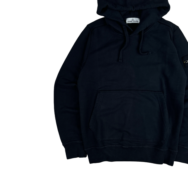 Stone Island Navy Cotton Pullover Hoodie - Small