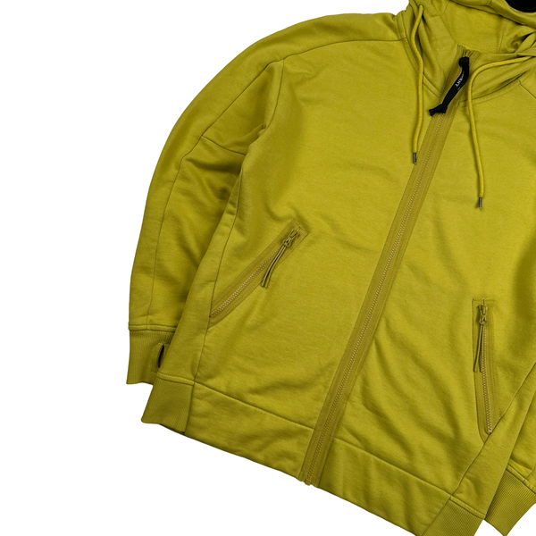 CP Company Mustard Yellow Cotton Goggle Hoodie - Medium