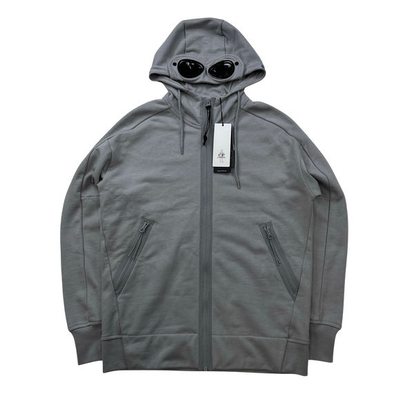 CP Company Grey Cotton Goggle Hoodie - Medium