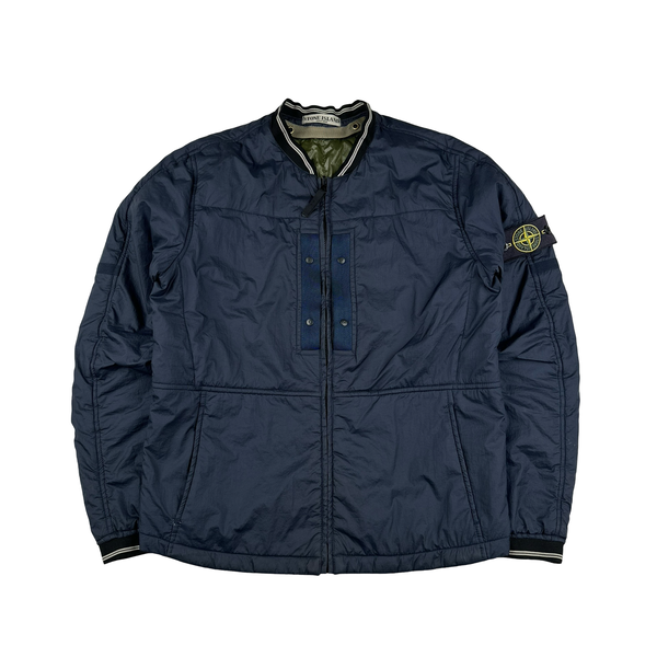 Stone Island Navy Nylon Padded Bomber Jacket - Medium