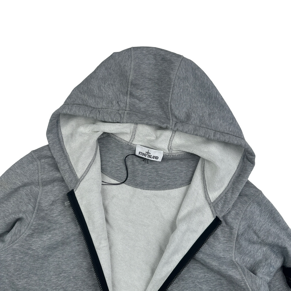 Stone Island Light Grey 2022 Zipped Hoodie - Large