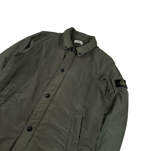 Stone Island 2016 Khaki Micro Reps Primaloft Insulated Long Collared Jacket - XXL