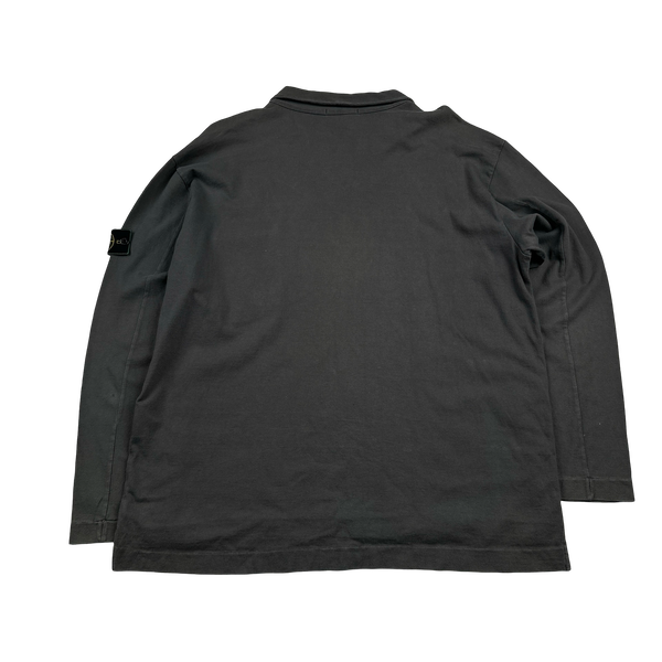 Stone Island Vintage 1999 Grey Cotton Collared Polo Shirt - XXL