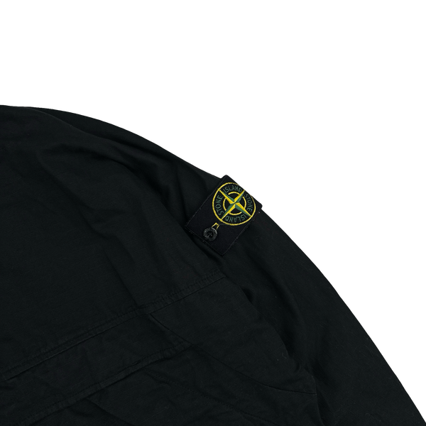 Stone Island 2021 Black Thick Cotton Ripstop Smock Pullover - XL