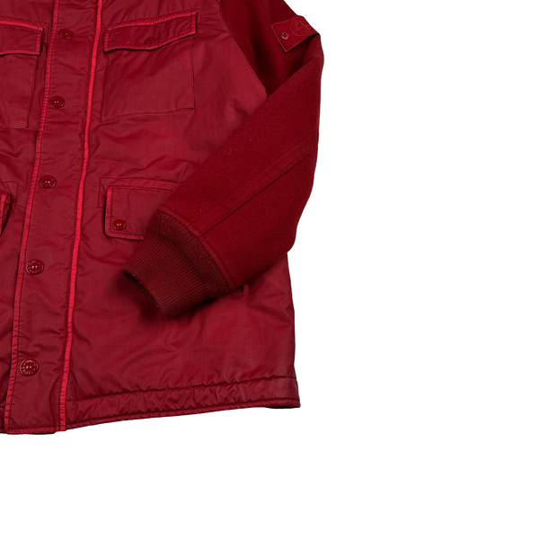 Stone Island 2013 Red Ghost Piece Panno Tinto Capo Piu Mussola Gommata Jacket - XL