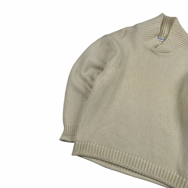 Stone Island Vintage 1994 Beige Wool Blend High Neck Jumper - Medium