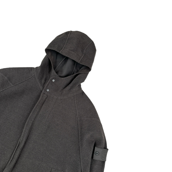 Stone Island 2020 Grey Ghost Piece Wool Hooded Jumper - Medium