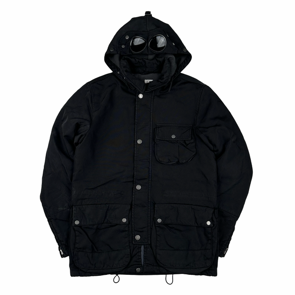 CP Company Goggle Black Quilted Lined Multi Pocket Jacket - Medium