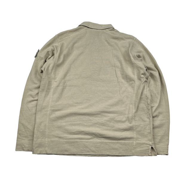 Stone Island 2023 Beige Ghost Long Sleeve Polo Jumper - Large