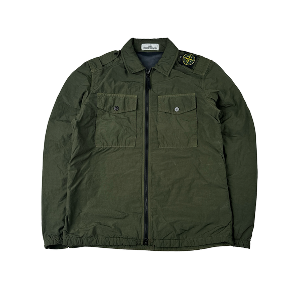 Stone Island 2020 Naslan Khaki Double Chest Pocket Overshirt - Small