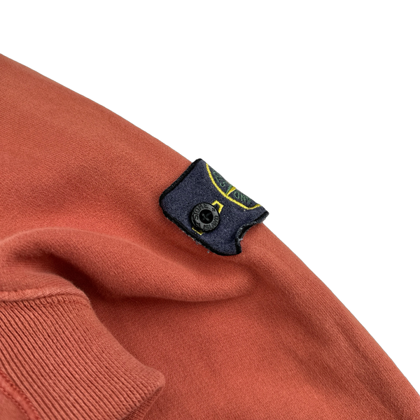 Stone Island Terracotta Cotton Pullover Hoodie - Small