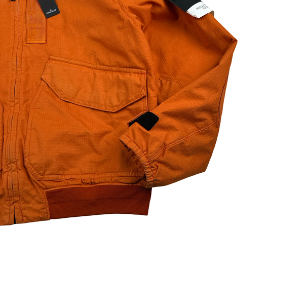 Stone Island 2019 Orange Reflective Weave Ripstop TC Jacket - Large