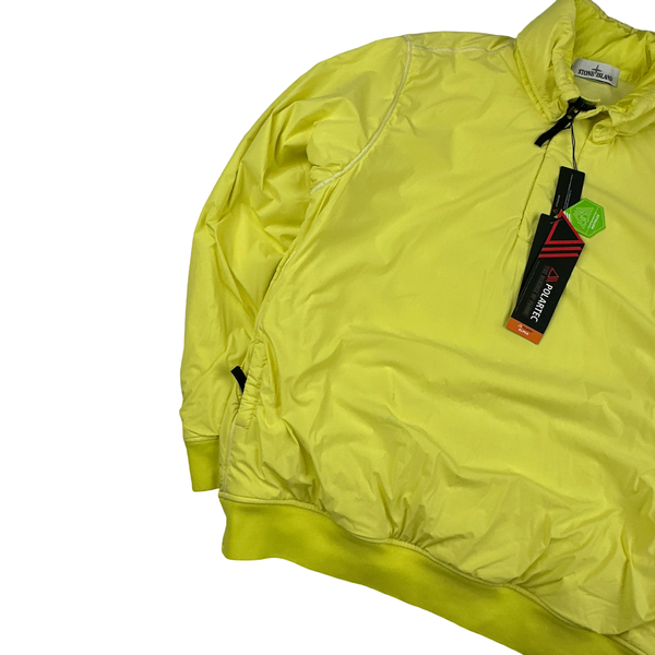 Stone Island 2022 Neon Yellow Comfort Tech Composite Polartec Pullover - Large
