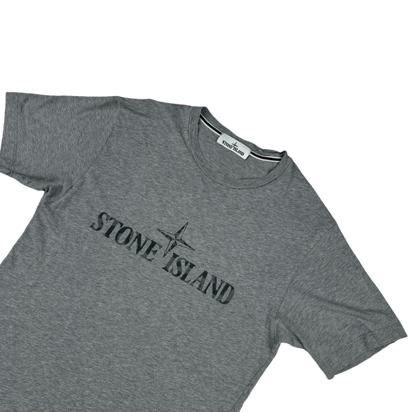 Stone Island 2018 Grey Spellout T Shirt - Small