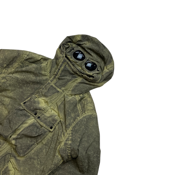 CP Company Khaki Nycra Recolour Goggle Jacket - Medium