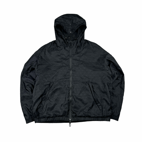 Emporio Armani Monogram Reversaible Nylon Peak Hood Lightweight Jacket - XXL