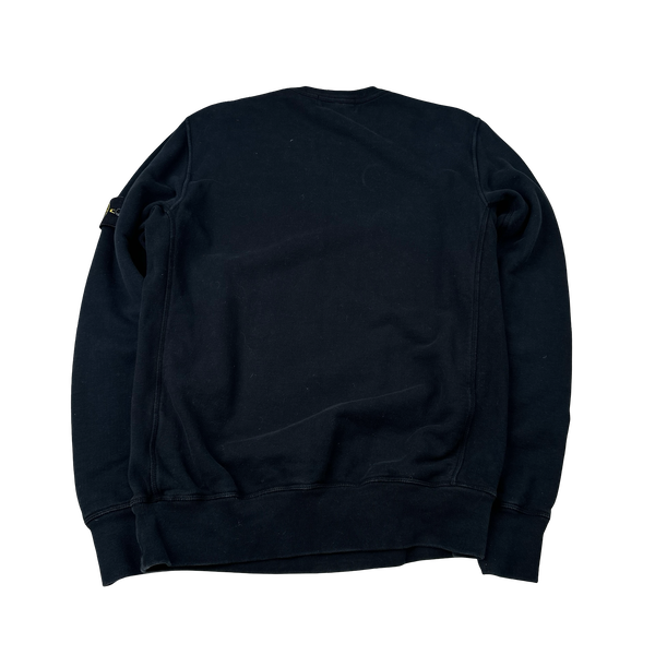 Stone Island 2015 Black Cotton Crewneck Sweatshirt - Large