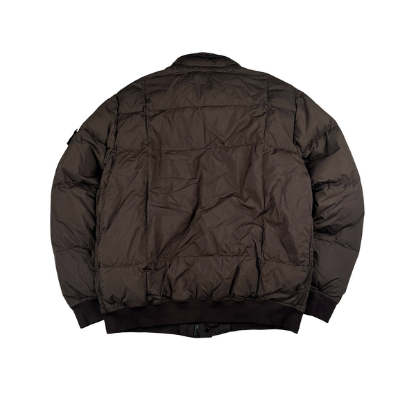 Stone Island 2019 Brown Garment Dyed Crinkle Reps Puffer Jacket - XL