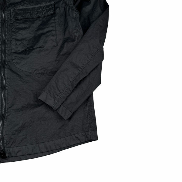 Stone Island 2022 Black Membrana Light Zipped Overshirt - Small