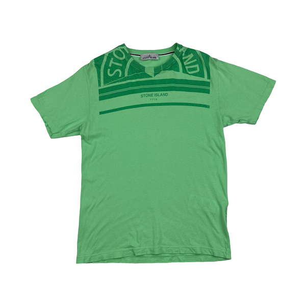 Stone Island 2022 Green Graphic Print T Shirt - Medium