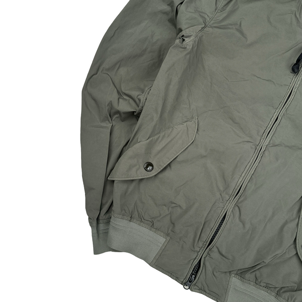 CP Company Grey Nycra Lens View Bomber Jacket - Medium