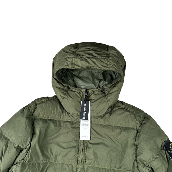 Stone Island 2024 Green Crinkle R-NY Down Puffer Jacket - Small