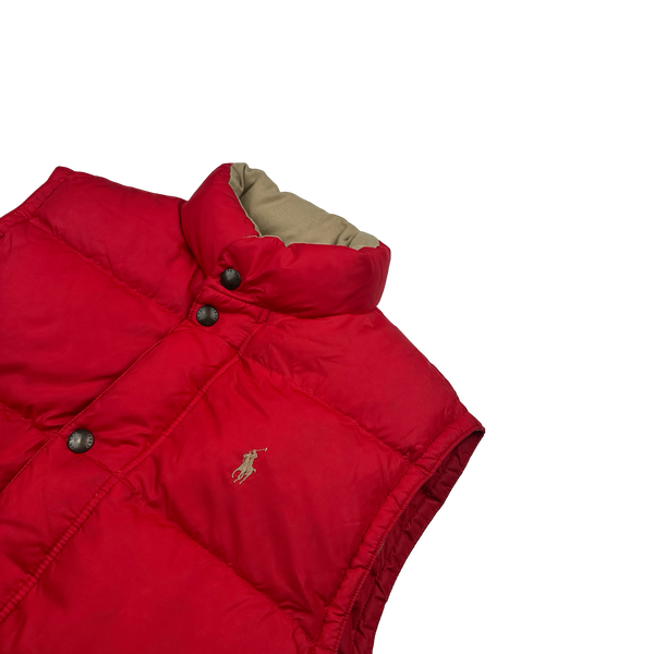 Ralph Lauren Red Down Puffer Gilet - Small