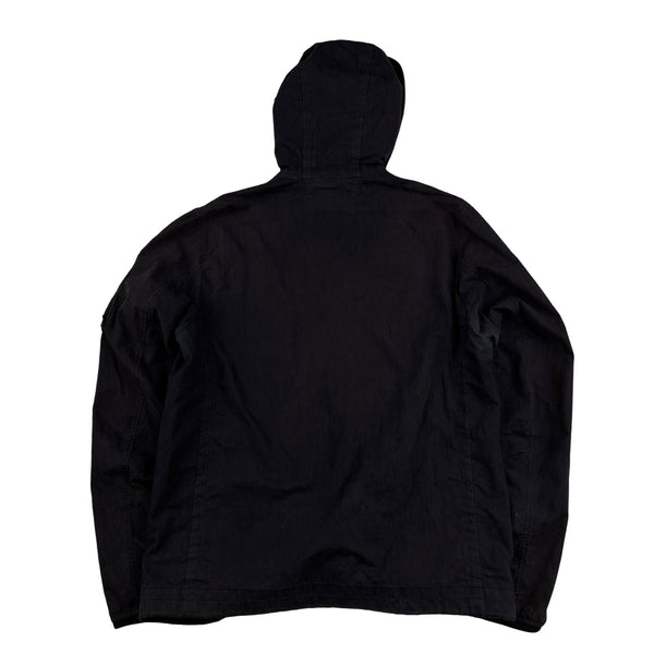CP Company 50 Fili Black Hooded Jacket - Large