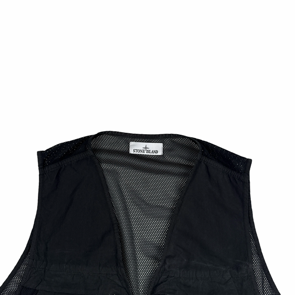 Stone Island 2024 Black David Light-TC Poly Net Gilet - Large