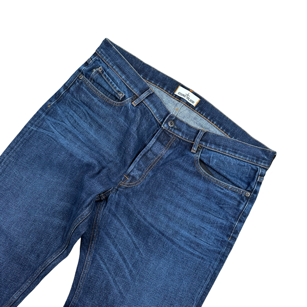 Stone Island 2016 Blue Wash Slim Fit Cotton Trousers - XXL