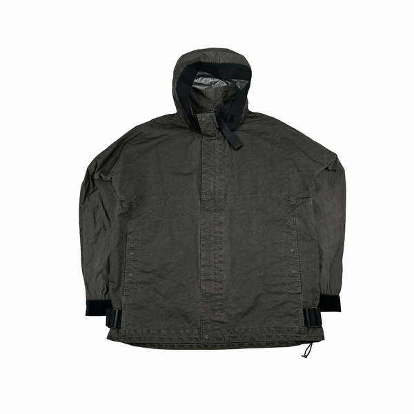 Nemen Grey Nylon Hooded Lightweight Jacket - Large