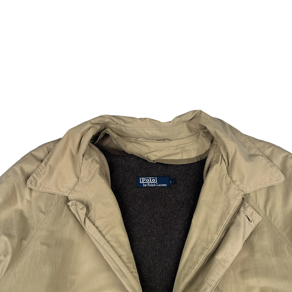 Ralph Lauren Vintage Beige Wool Lined Collard Jacket - Large