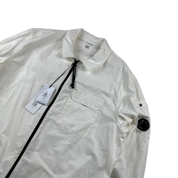 CP Company White Cotton Overshirt - XXL
