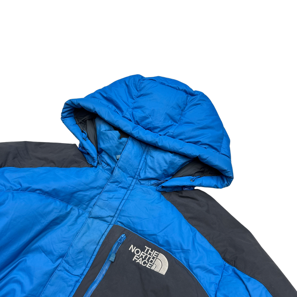 North Face Down Filled Blue Hooded Puffer Jacket - XL