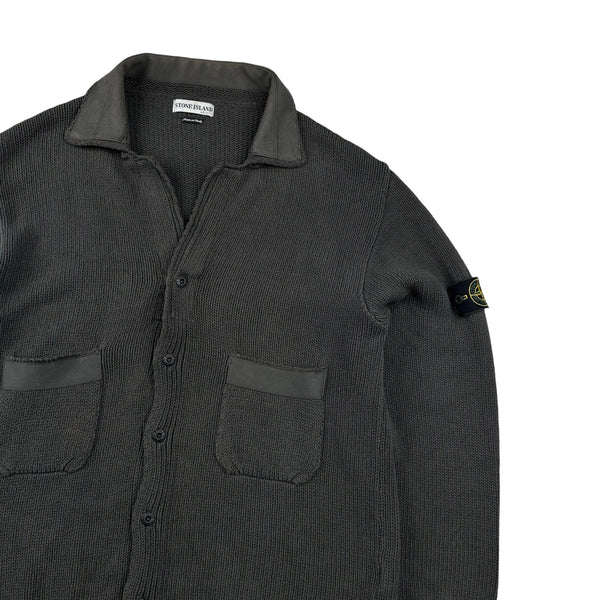 Stone Island Vintage 2002 Brown Cotton Knit Cardigan - XXL