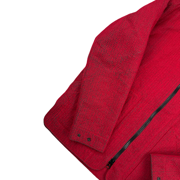 Stone Island 2022 Red Needle Punched Reflective Balaclava Jacket - Large