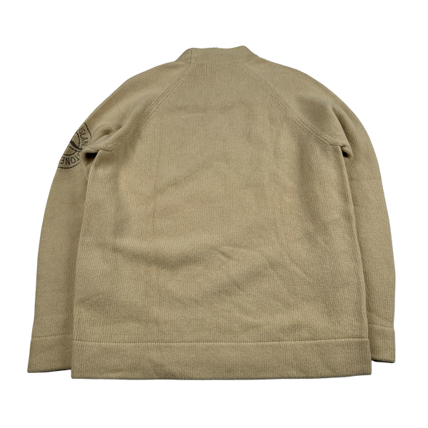 Stone Island 2019 Tan Wool Embroidered Arm Compass Crewneck Knit - XL