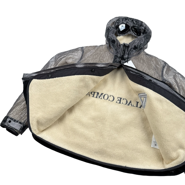 CP Company X Palace Silver Kan D Shearling Lined Spellout Embroidered Pocketed Jacket - Small
