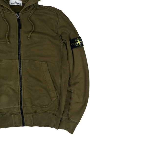 Stone Island 2016 Khaki Zipped Cotton Hoodie - Large