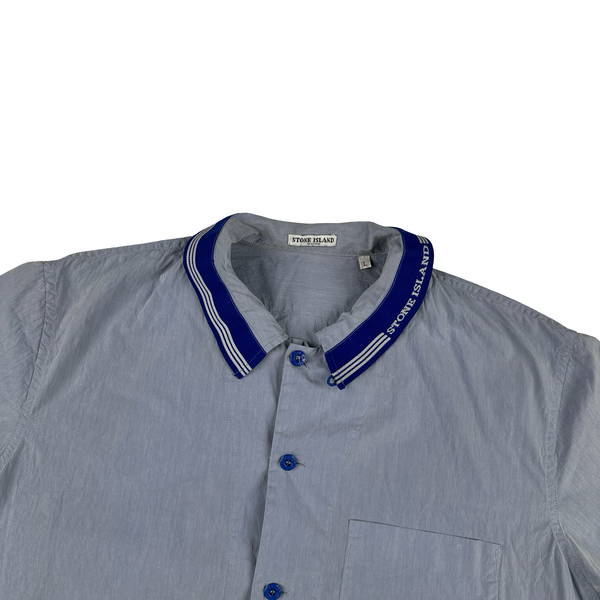 Stone Island 2005 Rare Spellout Collar Cotton Blend Shirt - Large