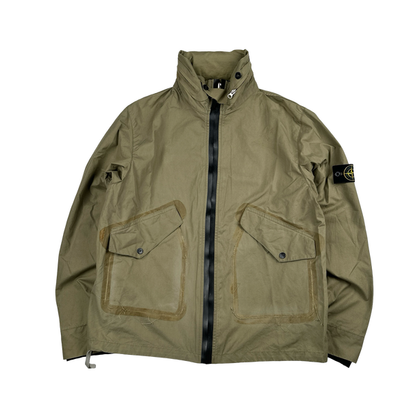 Stone Island 2002 Tan Cotton Zipped Jacket - Large