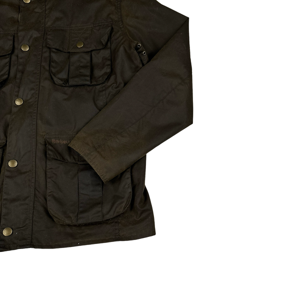 Barbour Corbridge Brown Cotton Flannel Lined Wax Field Jacket - Small
